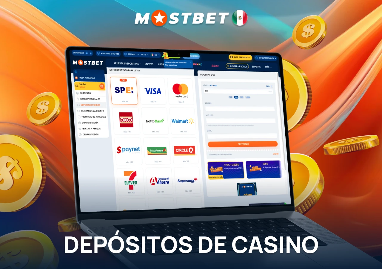 Proceso de depósito en el casino en línea Mostbet