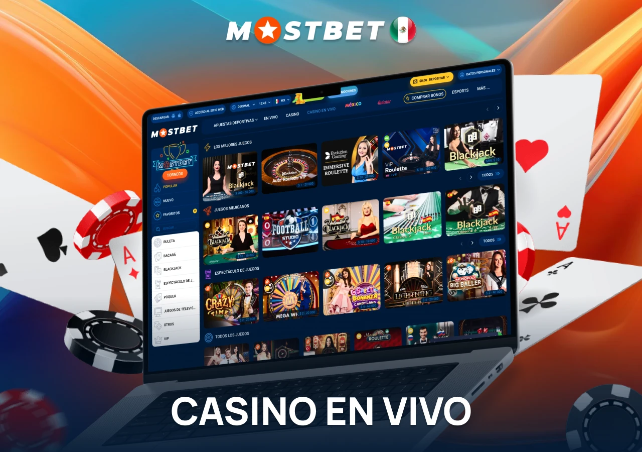 Variedad de juegos en el casino en vivo de Mostbet