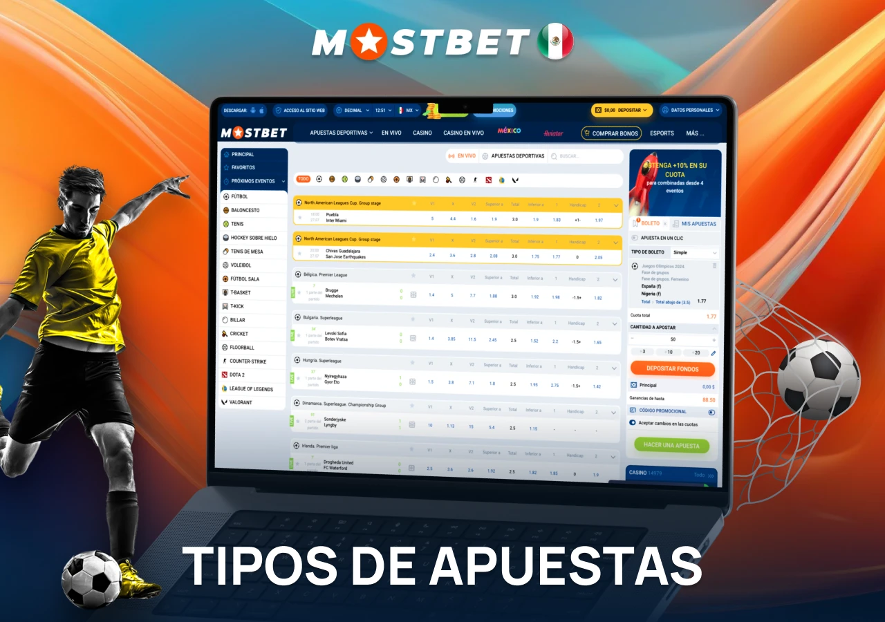 Variantes de apuestas en eventos deportivos dentro de la plataforma de apuestas.