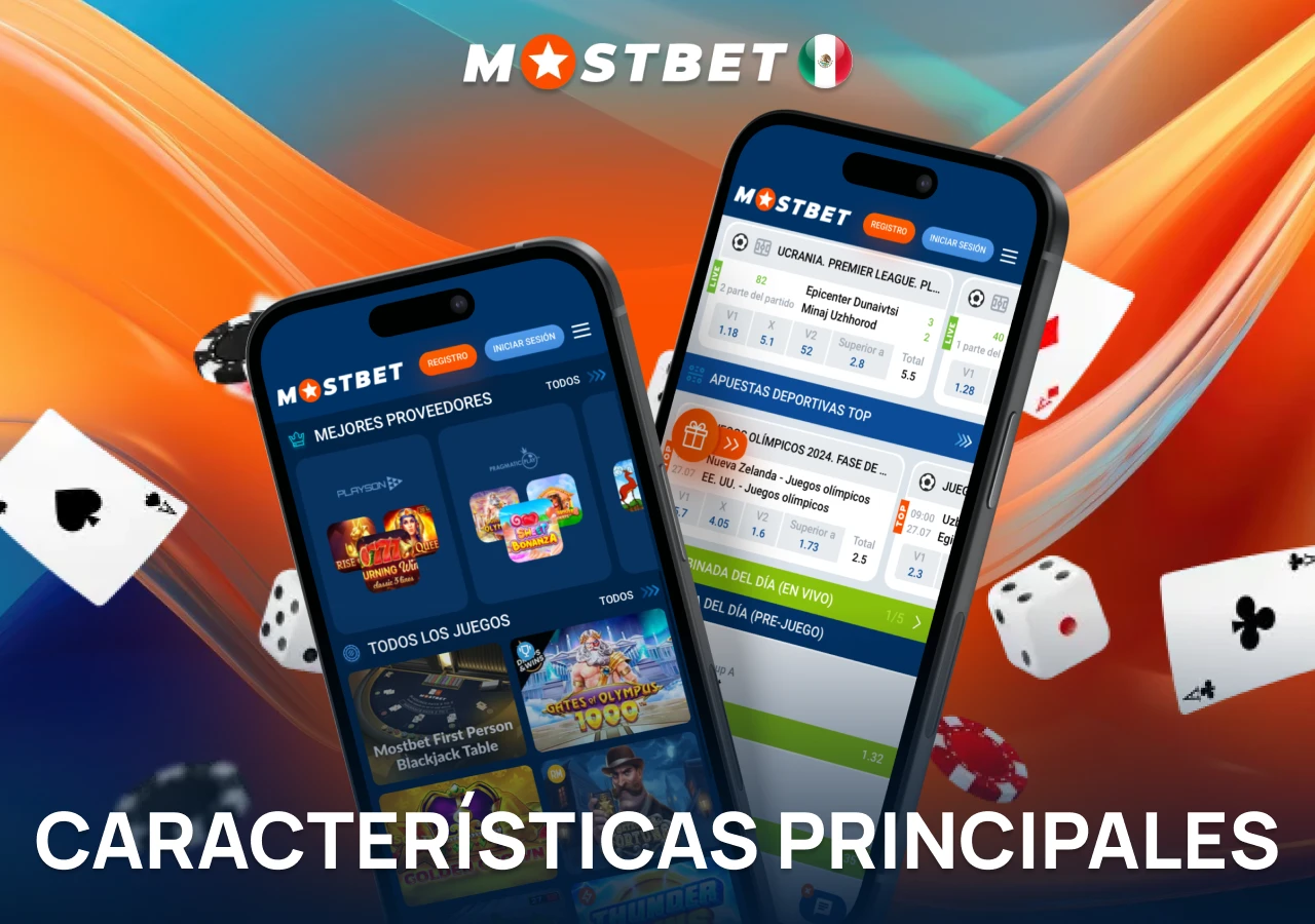 Características de la aplicación de casino.