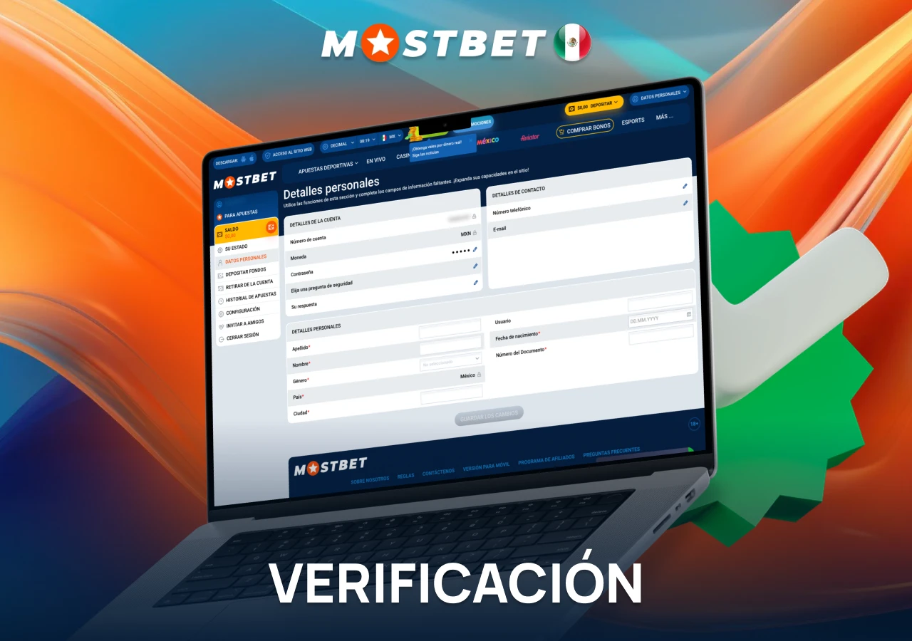 Verificación de cuenta en Mostbet Casino.